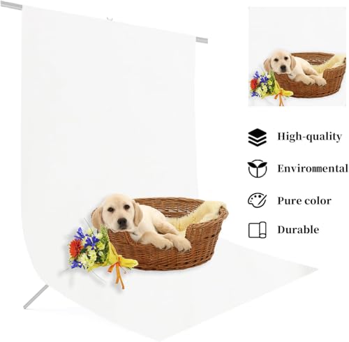 10x7 Ft White Backdrop Background for Photography, White Backdrop Professional Pure White Screen for Photoshoot, High Density White Screenfabric Backdrop for Video Record Portrait Stand Photo Studio - color: White, size: 10 x 7 ft