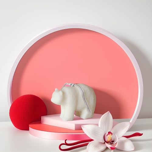 Polar Bear Shape Scented Candle,Floral Aroma Soy Wax Sculpture for Home Decor,Wedding Table Centerpiece & Photo Prop,Smokeless Fragrance Gift for Animal Lovers