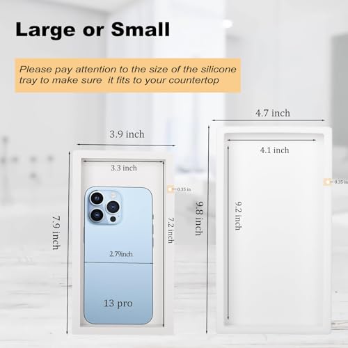 Bathroom Tray, Small Vanity Tray Silicone Soap Dish Sponge Holder Kitchen Sink Organizer Bathroom Accessories for Countertop, Toilet, Shower - Greyish White - color: Grayish White, size: 7.9" x 4.0"
