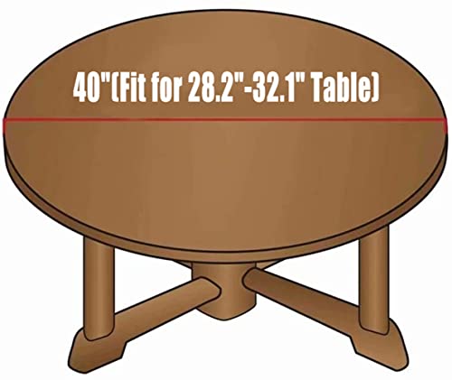 Wooden Tablecloth Old Wood Dark Brown Texture Background Round Fitted Table Cover Tablecloths for Dining Party Fit for Diameter 28.2"-32.1" Round Table, Style 254 - color: Wooden Texture 6, size: 40" (Round)