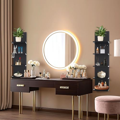 Homaterial 5 Tier Wall Shelf, Wall Mounted Shelves Unit for Living Room Bedroom, Floating Shelves Decor Organizer Tall, Black - color: Black, size: Big 5 Tier|47.2"Height