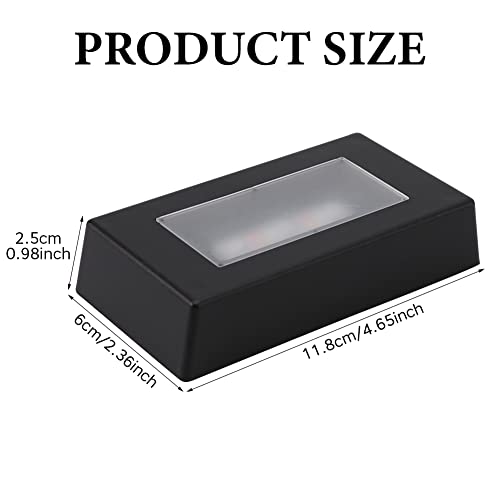 2 Pack LED Light Stand Base Rectangle Display Pedestal Lighted Box for Acrylic 3D Crystal Glass Artwork,Holiday Party Decoration(black)