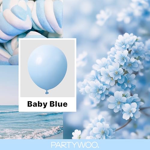 PartyWoo Baby Blue Balloons 99pcs Different Sizes of 36 18 12 10 5 Inch Light Pastel Sky Aqua Blue Balloon Arch Kit Garland for Graduation Baby Shower Gender Reveal Easter Party Decorations Blue-Q13 - color: Blue-q13