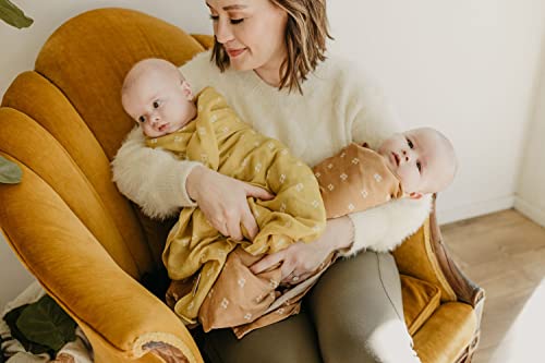 Mini Wander Swaddles for Newborns Muslin Swaddle Blankets - Breathable Soft Receiving Blanket Baby Essentials | 47 x 47 Cotton - Boho Squares (Citrus) - color: Boho Squares (Citrus)