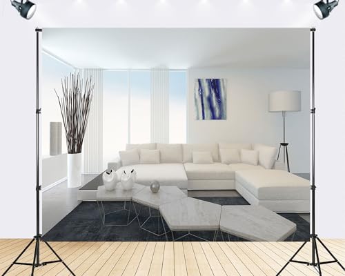 Trykid 5x3ft Minimalist White Room Backdrop Modern Clean Interior Bright Open Space Photography Background Home Staging Party Decoration Tapestry Photo Booth Prop Fabric - size: 5x3ft