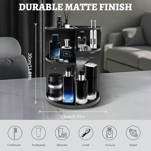 360 Rotating Mens Organzier,Cologne Organizer for Men,Perfume Organizer,Mens Bathroom Organizer,Cologne Stand,Perfume Stand,Bathroom Organizer for Men,Dresser Counter Organizer for Bedroom