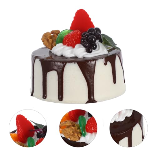 Amosfun Fake Birthday Cake Artificial Fruit Cake Bakery Shop Cake Display Model Party Decoration Coffee