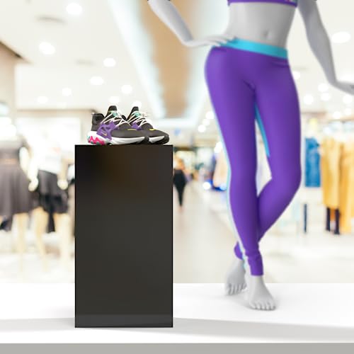 Marketing Holders Acrylic Display Riser Plinth Tall Glossy Black 5 Sided Pedestal Stand 12” x 12” x 24” Throne Platform Lucite Riser Models Memorabilia Socle TradeShows Expos - color: 12" X 12" X 24" Black