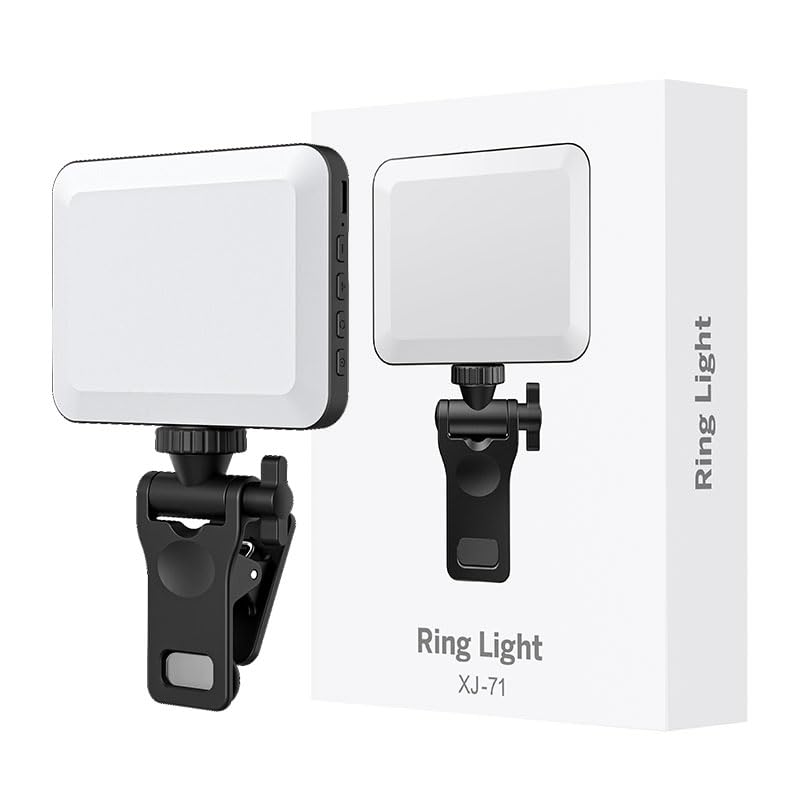XINBAOHONG Rechargeable Selfie Light, Clip Fill Light for Phone Laptop Tablet Portable Light for Video Conference Live Streaming Zoom Call Makeup Picture (Black) - color: Black