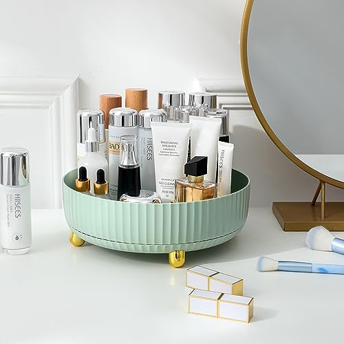 Anyoifax Makeup Perfume Organizer Tray 360 Degree Rotating Lazy Susan Skincare Lotion Organizer Spinning Cosmetics Storage for Dresser, Vanity, Bathroom Countertop, Large Light Green - color: Green, size: 11 "
