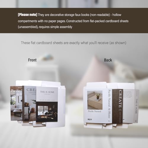 Faux Decorative Books for Home Decor - Luyseyha Fake Hollow Books Stack, Cardboard Decor for Coffee Table, Shelf, Living Room, Bedroom, Set of 3 - color: This is Home