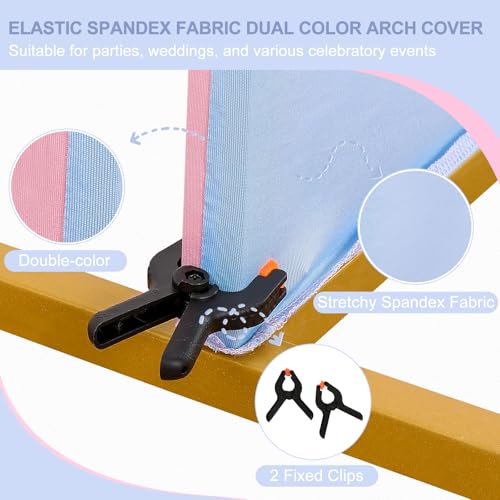 Arch Backdrop Cover 6.6ft Double Color Spandex Wedding Arch Stand Covers for Birthday Party Baby Shower Gender Reveal Boy or Girl Decoration(Pink&Blue) - color: Pink+Blue, size: 3.3ftx6.6ft