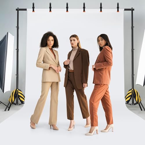 Backdrop Stand 10 x 7.5 FT for Photography Studio, Adjustable Photo Backdrop Stand Kit for Parties, Background Stand with Sandbags, Spring Clamps, Carrying Bag - size: 10x7.5 FT