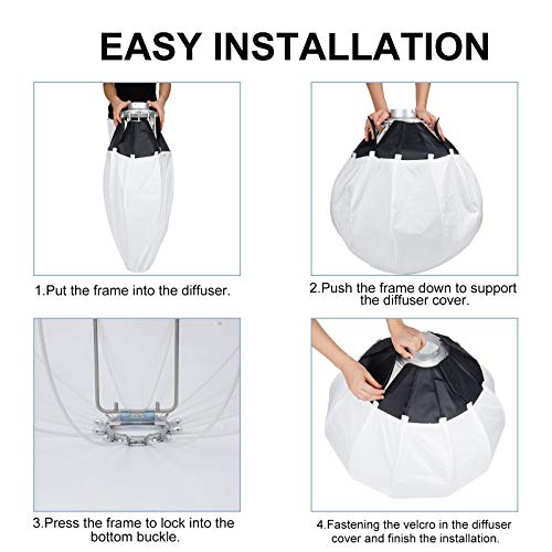 Godox CS-65D 65cm Lantern Softbox Soft Light Modifier w/Reflective Shading Skirt+Carry Bag, Quick-Setup Softbox Diffuser, Compatible with Godox Bowens Mount Studio Flash LED Video Light - size: 65cm|25.59 Inch