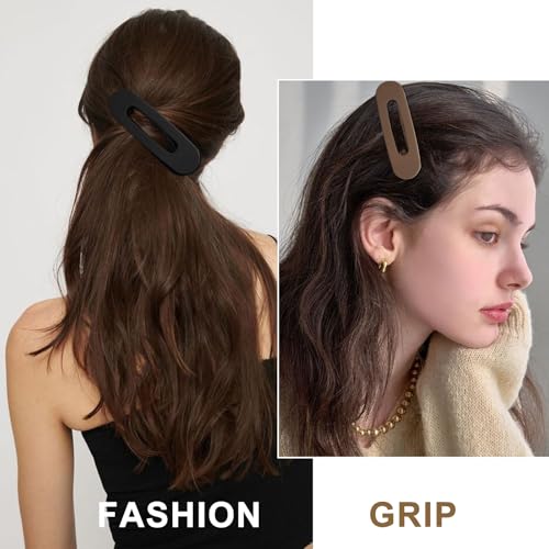 6 Pcs Large Matte Hair Claw Clips, 2 Styles Large Claw Clips for Thin Fine Thick Hair, Flat Hair Clips French Hair Barrette Stylish, No Slip Big Jaw Butterfly Clip for Women Girls - color: Color D