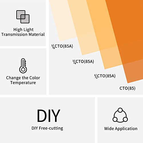 Meking 16x20 inches Lighting Gels CTO Photo Lights Gel Filters Transparent Color Correction Light Sheets for Photography Red Head Strobe Flashlight (Orange) - color: Orange