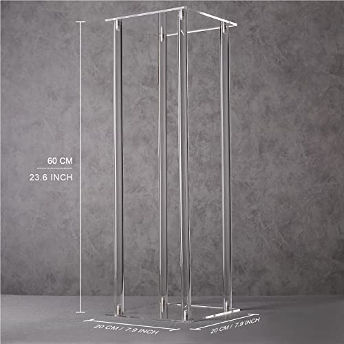 YALLOVE Acrylic Flower Stand, Set of 2 Clear Pedestal, 23.6 Inch Tall Vases for Wedding Event Party Props, Home Decor - size: 23.6''
