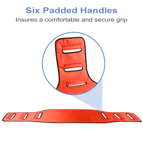 Transfer Belt Transfer Sling - Padded Gait Belt - Heavy Duty Patient Lift, Mobility Standing and Lifting Aid for Disabled, Elderly, Injured - Safely Move from Bed and Wheelchair (Orange) - color: Orange 2