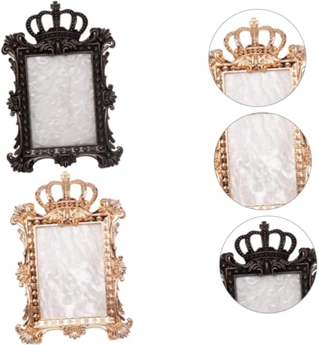 2 Pcs Nail Art Palette, Nail Art Painting Mixed Color Palettes Crown Nail Holder Retro Nail Art Display Board, Nail Art Display Tools Photography Props - color: Bronze Glod/Two Pieces