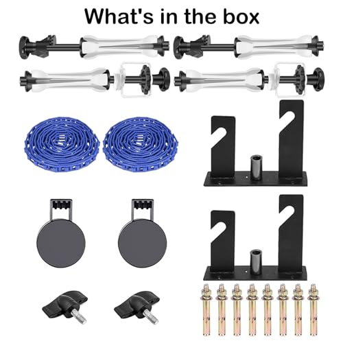 Photography Double Roller Wall Mounting Manual Background Support System, with 2 x Dual Purpose Double Hook, 4 x Expand Bar, 2 x Chain, Load Capacity: 22lb/10kg