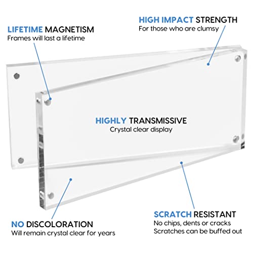 Mammoth DuraClear Magnetic 3x8 Frame - Frameless, Thick Acrylic Design - Ideal for Modern Decor, Graduation Photos, and Keepsakes - Compatible as 3x7 Picture Frame - size: 3x8 Frame