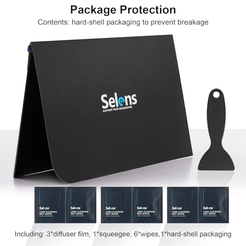 Selens 3Pcs Adhesive Light Diffuser 7.9X 11.82 inches Light Dimming Film for LED Lights - color: 3Pcs