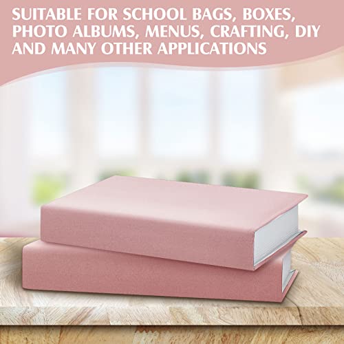 PerKoop Book Cloth for Book Binding 40 x 16 Inch Fabric Surface Paper Backed Bookcover Archival European Durable Strong Bookbinding Supplies Cover Books Album Scrapbooking (Pink) - color: Pink