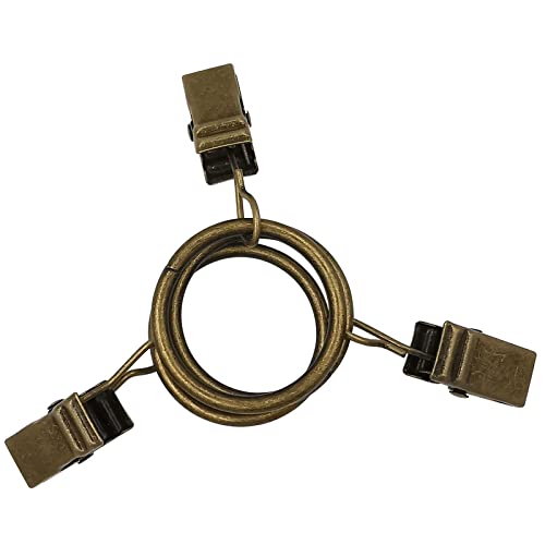 WeeksEight 44 Pack Bronze Curtain Rings with Clips, Curtain Hooks Hangers Clip Rings for Hanging Drapes Bows Hat, Drapery Rings 1 in I D, Fits up to 5/8 in Diameter Curtain Rod. - color: Bronze, size: 1" I D Set of 44