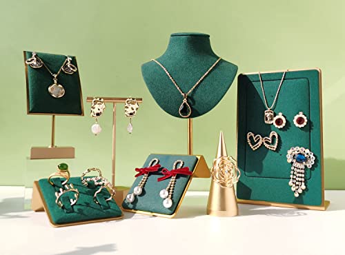 Velvet necklace stand display, small necklace holder, jewelry mannequin stands and displays【Green-Height 7.48 inch】 - color: Green, size: Small
