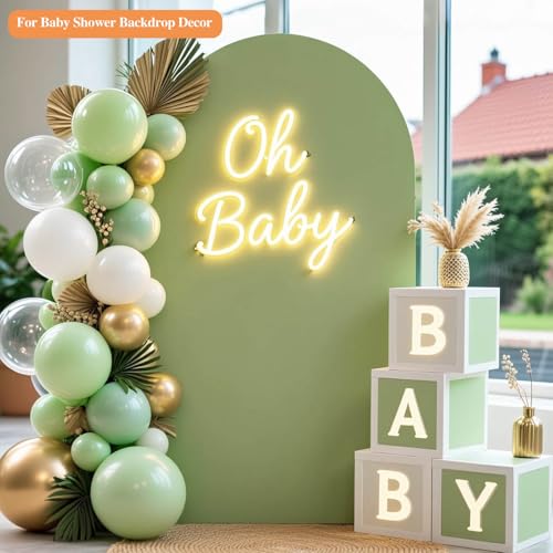 4 FT Arch Backdrop Cover, Wedding Sage Green Arch Covers Stretchy Backdrop Spandex Fitted for Baby Shower Birthday Balloon Chiara Stand Decor Sage Green 4FT - color: Sage Green, size: 4FT
