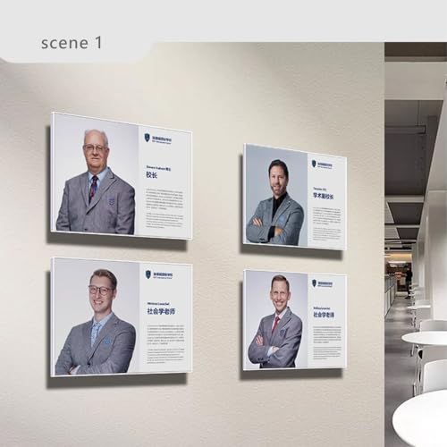 Wall Mount Acrylic Sign Holder Self Adhesive Clear Document Picture Display Frame for Office, Store, School, Home, Wall Picture Frame (Horizontal A5 148×210mm/5.83×8.27inches)