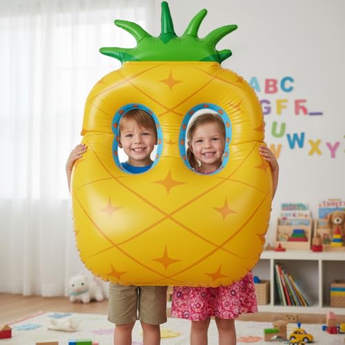 Colingmill 55 Inch Pineapple Photo Frame Inflatable Balloon Decorations Photo Backdrop Booth Selfie Frame Background for Xmas Party Supplies - style: Pineapple
