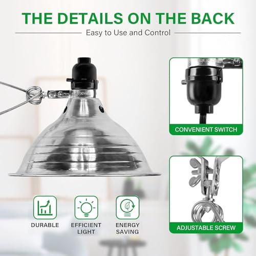 Simple Deluxe Clamp Light with 8.5 Inch Adjustable Aluminum Reflector, Suit for E26 Socket Max 150 Watt Lamp (No Bulb Included), 6 Feet 18/2 SPT-2 Cord, 2 Pack - size: 8.5 Inch (150 Watts), style: 2-Pack LITE Version
