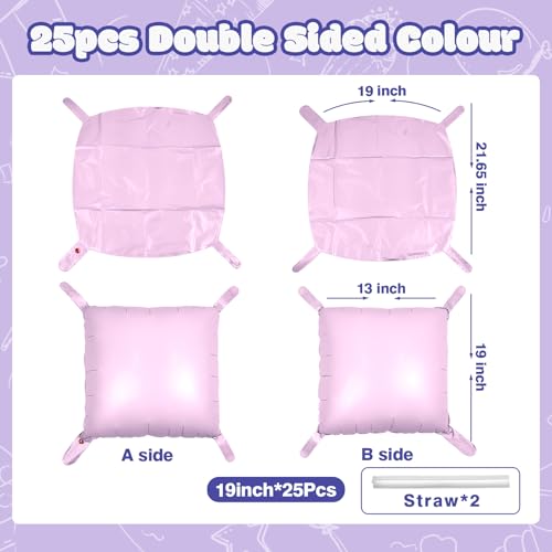 NISOCY 25PCS Purple Square Foil Balloons Wall Backdrop Double Sided Pastel Purple Balloons Arch Kit for Birthday Baby Bridal Shower Gender Reveal Easter Wedding Anniversary Party Decorations - color: G03 - Pastel Purple, size: 25PCS