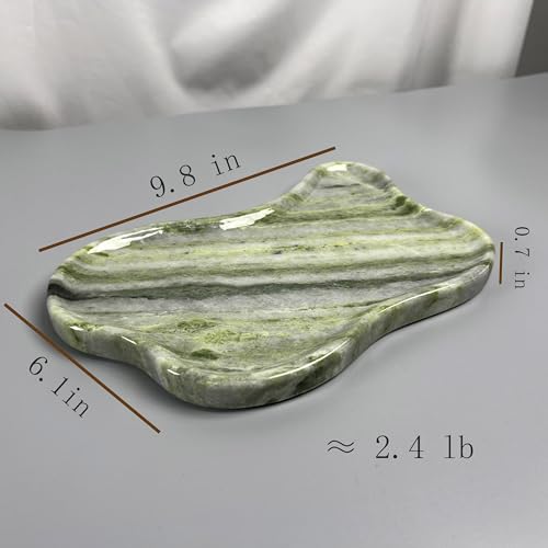 Natural Marble Decorative Tray, Cloud Shape, Modern Style, Polished Finish, Bathroom Kitchen Counter Vanity Organizer (Green-Marble-Diagonal) - color: Green (Marble-diagonal)