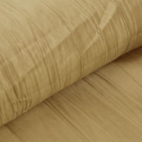 Efavormart 54" x10 Yards Gold Accordion Crinkle Taffeta Fabric Bolt for Wedding Birthday Party Dance Event Decoration - color: Gold