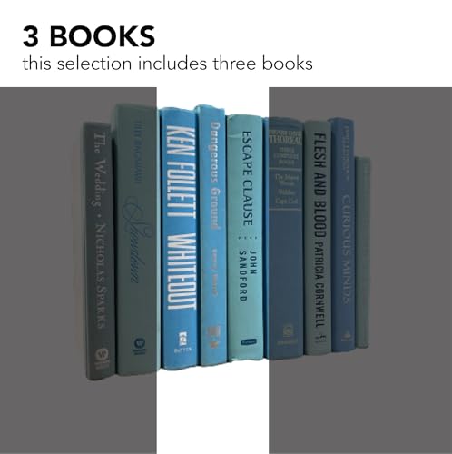 Decorative Accent for Home Decor – Real Books by Color® Interior Styling Piece for Bookshelf, Coffee Table, Design Display (Set of 3, Light Blue) - color: Light Blue, size: Set of 3