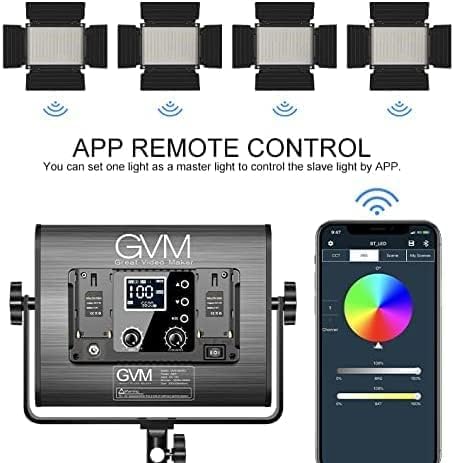 GVM RGB LED Video Light with Bluetooth Control, 880RS 60W Photography Lighting kit Dimmable LED Panel with LCD Screen, 3 Packs Studio Light for YouTube, Streaming, Gaming, 8 Applicable Scenes, CRI97 - size: 3 Packs Without Softbox