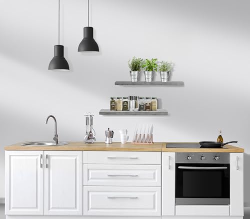 Sorbus Floating Shelves for Wall - 24" Bathroom Shelves, Wall Decor for Bedroom, Kitchen, Living Room, Home Decor & Book Storage - Mounted Floating Shelf with Invisible Brackets (Gray, 2 Pack) - color: Grey, size: 2 Pack