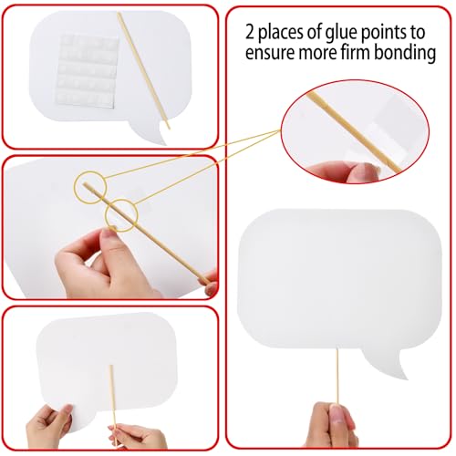 18pcs Blank Photo Booth Props Black Chalkboard Photo Booth Props Frame with Bubble DIY Photo Props for Birthday Wedding Party Supplies(White) - color: White