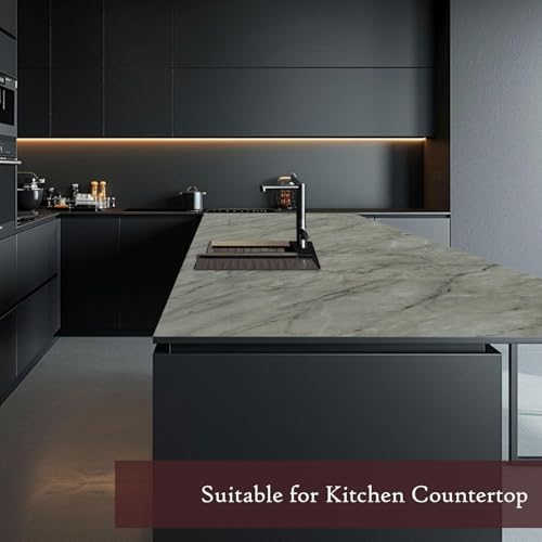 Very Berry Sticker Marble Contact Paper (Gray Matte, 24" x 118", 2 Pack) Premium Peel and Stick Wallpaper for Countertop, Bathroom Vanities & Cabinets, Renter Friendly, Waterproof Vinyl - color: Gray Matte, size: 24" x 118" (2-pack)