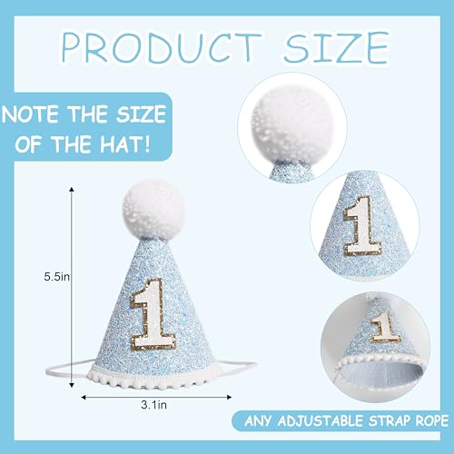 HGFC 1st Birthday Hat For Baby - Natural Boho First/1st Birthday Decorations, Boho First Birthday Crown,Cake Smash Photo Prop - color: White