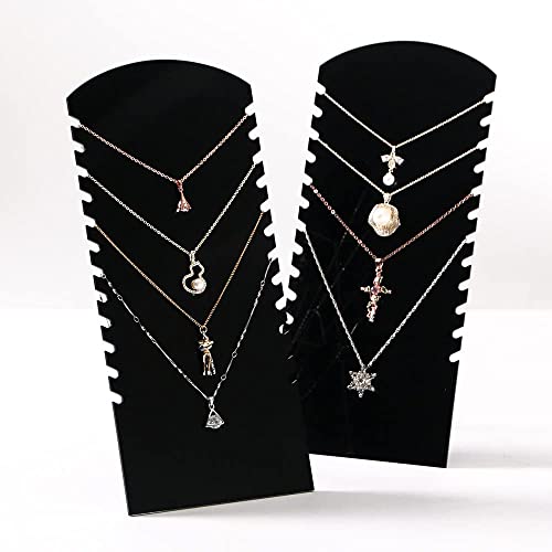 Coward 2Pcs/Set Acrylic Jewelry Organizer Rack, Necklace Holder Display Stand For Show(Acrylic Black) - color: Acrylic Black