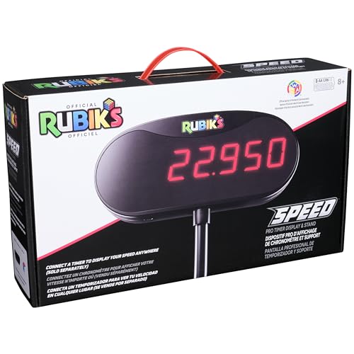 Rubik’s Cube, Timer Stand, Clear Display Device for WCA Speedcubers, Track Your Time to Solve Brain Teaser Puzzle for Adults, Problem-Solving Brain Teaser Fidget Toy for Kids, Ages 8 & Up - color: Rubiks Timer Stand
