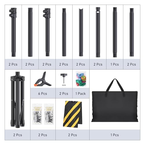 Backdrop Stand Kit - 6 Widths, 10x7.5ft Adjustable Background Stand for Parties & Studio Photography - size: 10x7.5ft