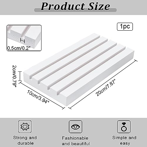 NBEADS Natural Wood Earring Display Stands, 4-Slot Rectangle White Wood Earring Card Holder for Rings, Earring Display Cards and Photo, Home Decorations, 7.87×3.9×0.79" - color: 4 Slots Wooden White 7.87x3.9"