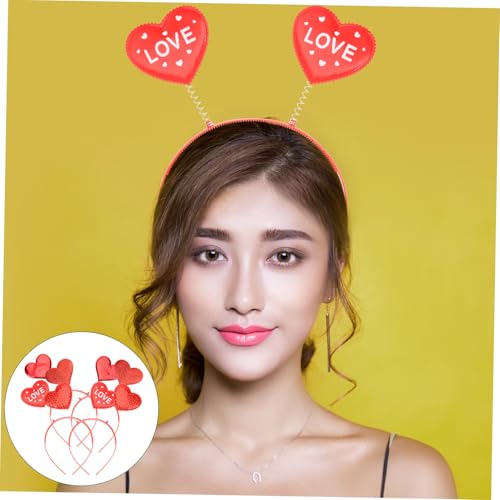4pcs Valentine Heart Headbands Spring Design Party Hair Accessories for Women and Love Cupid Headwear for Wedding Anniversary Birthday Photo Props