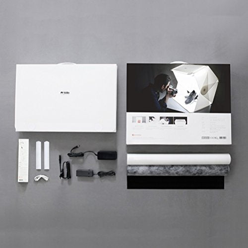 Foldio3 + Front Fill Lights | 25" Photo Light Box for Photography |65W Pro Lightbox with Front Fill Lighting (Halo Bar)|Dimmable Triple LED, Ani-Reflective Black Backdrop, Photo Studio By ORANGEMONKIE - size: Foldio3 + Extra Lights