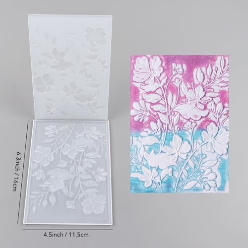 BAOFALI 2PCS 3D Cherry Blossom Rose Maple Leaf Plastic Embossing Folders for DIY Scrapbooking Photo Album Card Paper Craft Decoration for Card Making,Embossing Template Paper Card Embossing Stencil - color: Cherry Blossom Rose