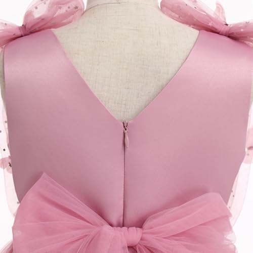 IMEKIS Toddler Kids Girls Butterfly Dress Sparkle Sequins Tulle Wedding Formal Birthday Dresses 2-10T - color: Dusty Pink, size: 9-10 Years